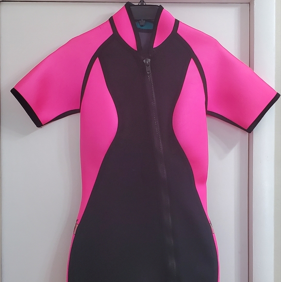SOLD!!Harvey's Black & Pink Neoprene Scuba Diving Wetsuit Shorts Women’s X-Large - Picture 2 of 10